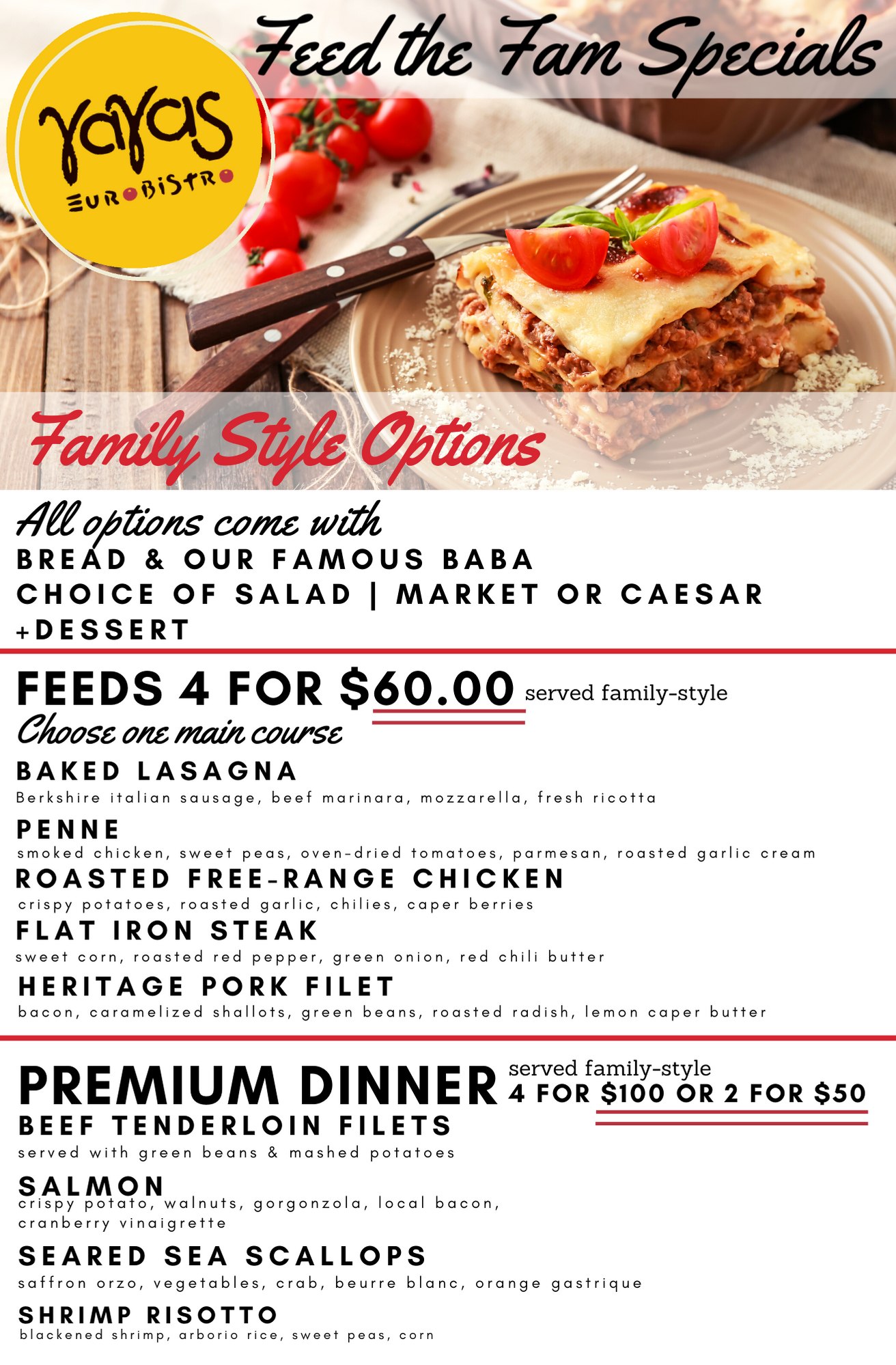 Chesterfield Menus YaYa's Euro Bistro in Chesterfield, MO